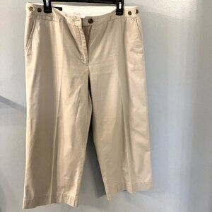 Lands' End Pants Womens Tan Khaki Cropped Pants Size 12